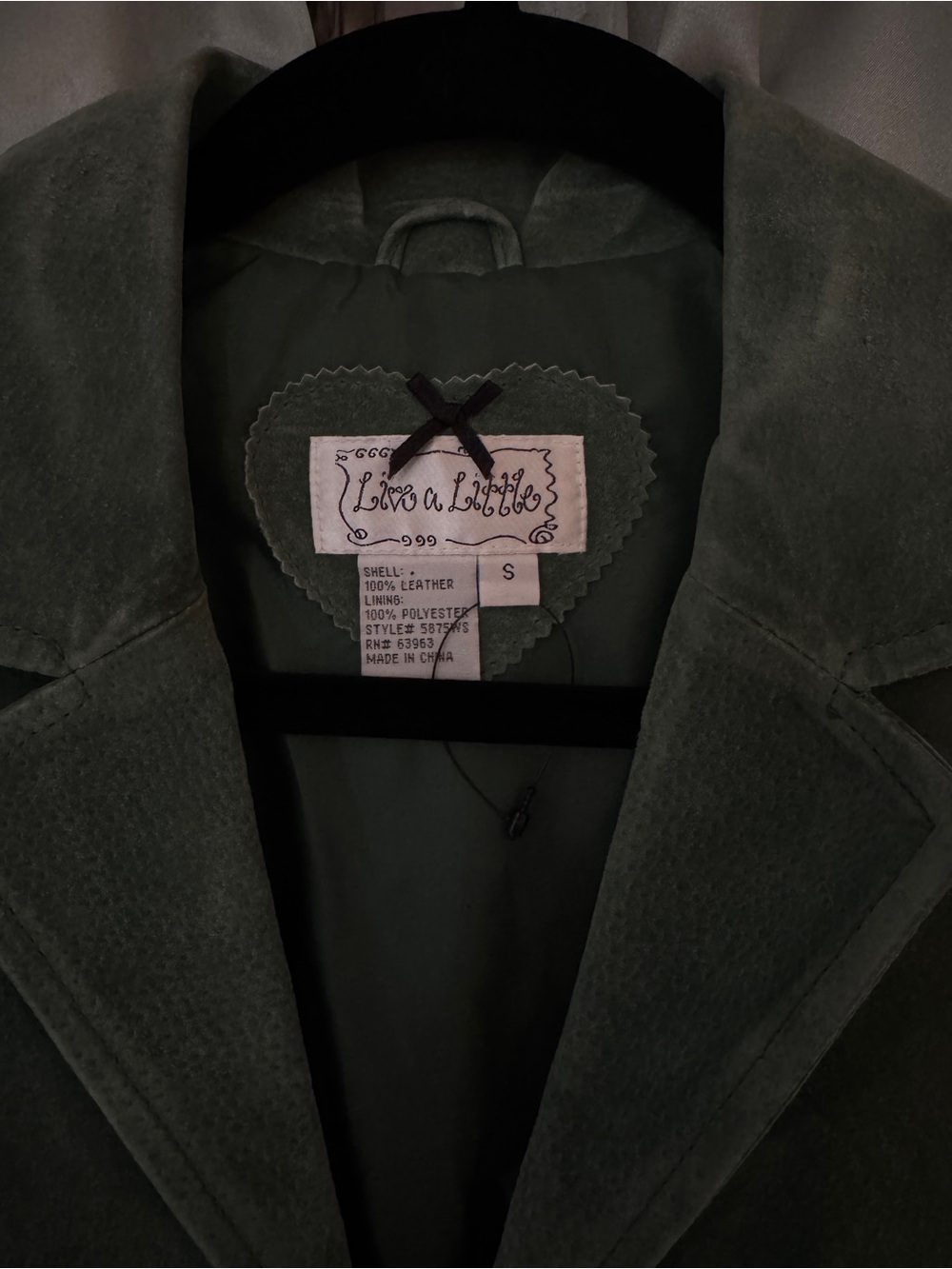 Live a Little Dark Olive Suede Leather Women's Jacket